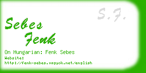 sebes fenk business card